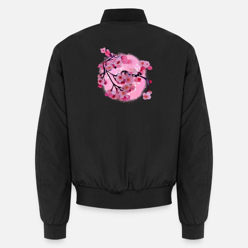 Japanische Kirschblüten Kunst - Unisex Bomberjacke - Schwarz