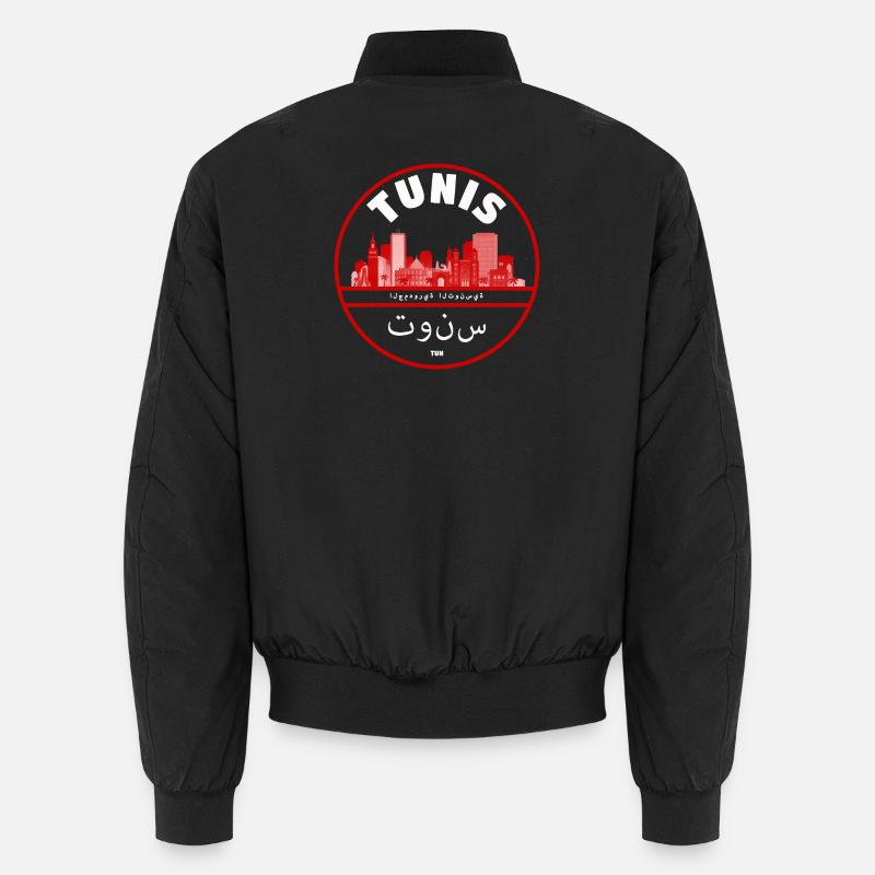Tunis City Silhouette Emblem Unisex Bomber Jacket