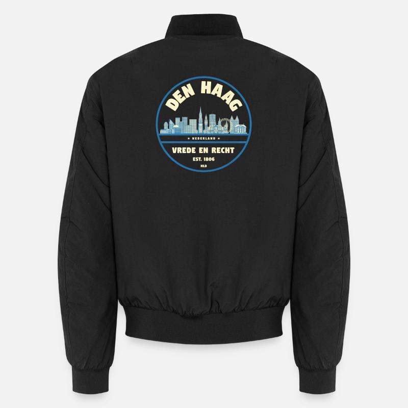 Den Haag Skyline Emblem Niederlande - Unisex Bomberjacke - Schwarz