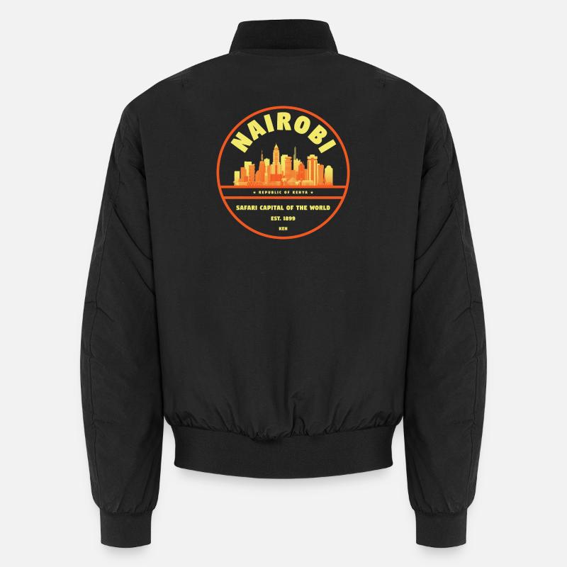 Nairobi Skyline Emblem - Unisex Bomber Jacket - black
