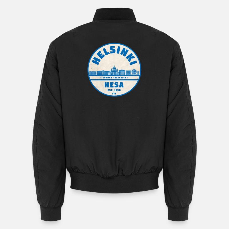 Helsinki Skyline Emblem 1550 Unisex Bomber Jacket