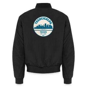Emblème de la Skyline de Tegucigalpa Honduras - Bomber unisexe - noir - Dos - AI Model Male 185 light (185cm)