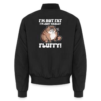 Big Cat Funny sayings - Unisex Bomber Jacket - black - Back - AI Model Male 185 light (185cm)