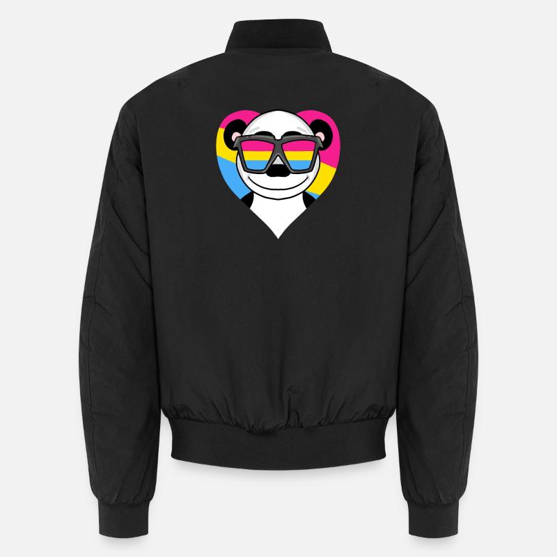 Pansexual Panda Heart Gift - Unisex Bomber Jacket - black
