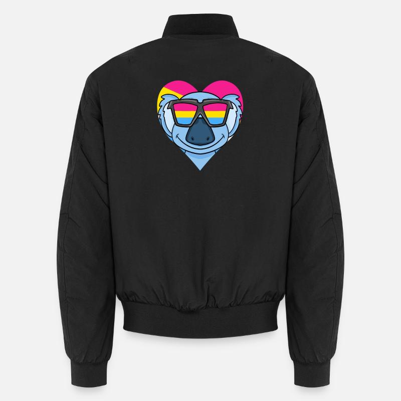 Pansexual Koala Heart Gift - Unisex Bomber Jacket - black