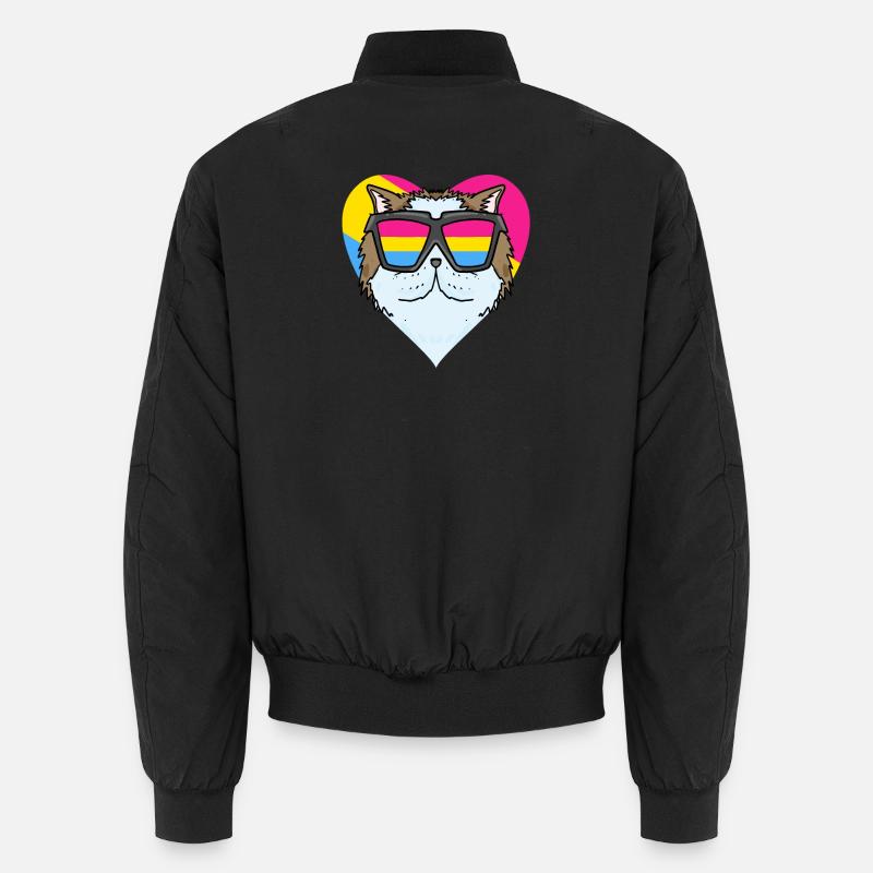 Pansexuell Katze Perserkatze Herz Geschenk Unisex Bomberjacke