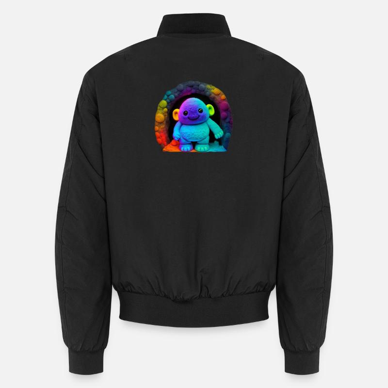 Neon Regenbogenaffe im Tunnel - Unisex Bomberjacke - Schwarz