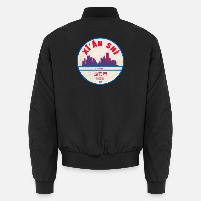 Xi’an Skyline Abzeichen - Unisex Bomberjacke - Schwarz