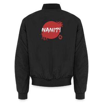 Anime Manga Quote Japanese Pop Culture Geek - Unisex Bomber Jacket - black - Back - AI Model Male 185 light (185cm)