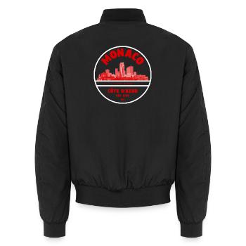 Insigne de la Skyline de Monaco Côte d’Azur - Bomber unisexe - noir - Dos - AI Model Male 185 light (185cm)