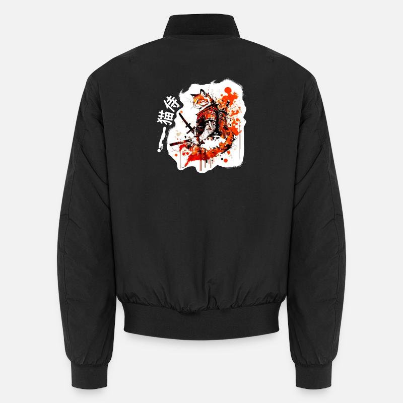 Chat samouraï en rouge Bomber unisexe