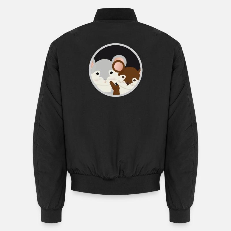 two cute mice together in the mouse hole Unisex Bomber Jacket