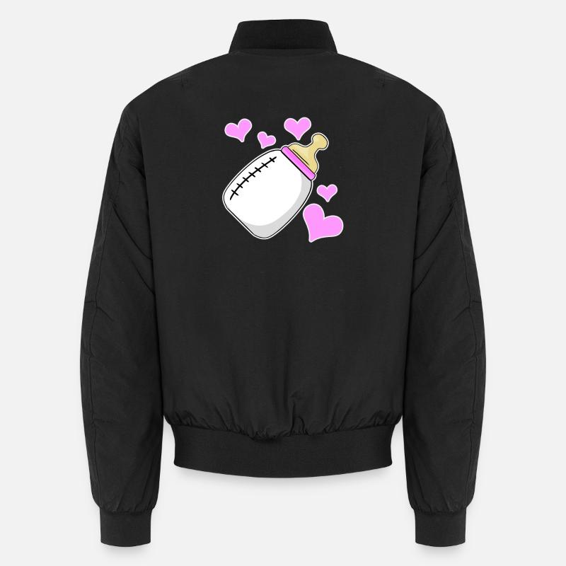 Tochter Milchflasche Mädchen Schwanger Geburt - Unisex Bomberjacke - Schwarz