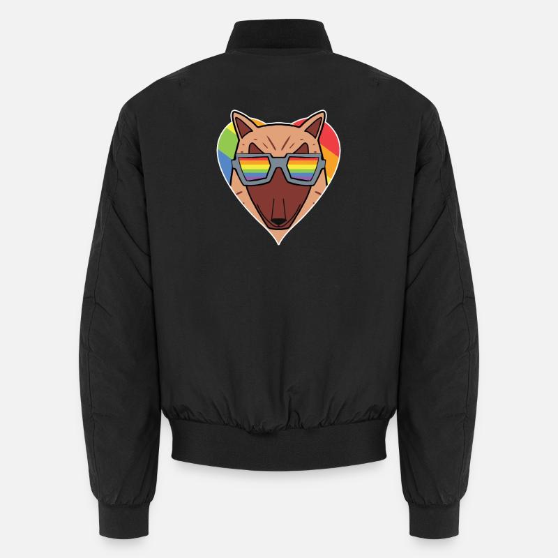 Rainbow - dog with glasses Unisex Bomber Jacket