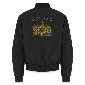 Coburg, Historisches Rathaus, Bayern, Deutschland - Unisex Bomberjacke - Schwarz - Hinten - AI Model Male 185 light (185cm)