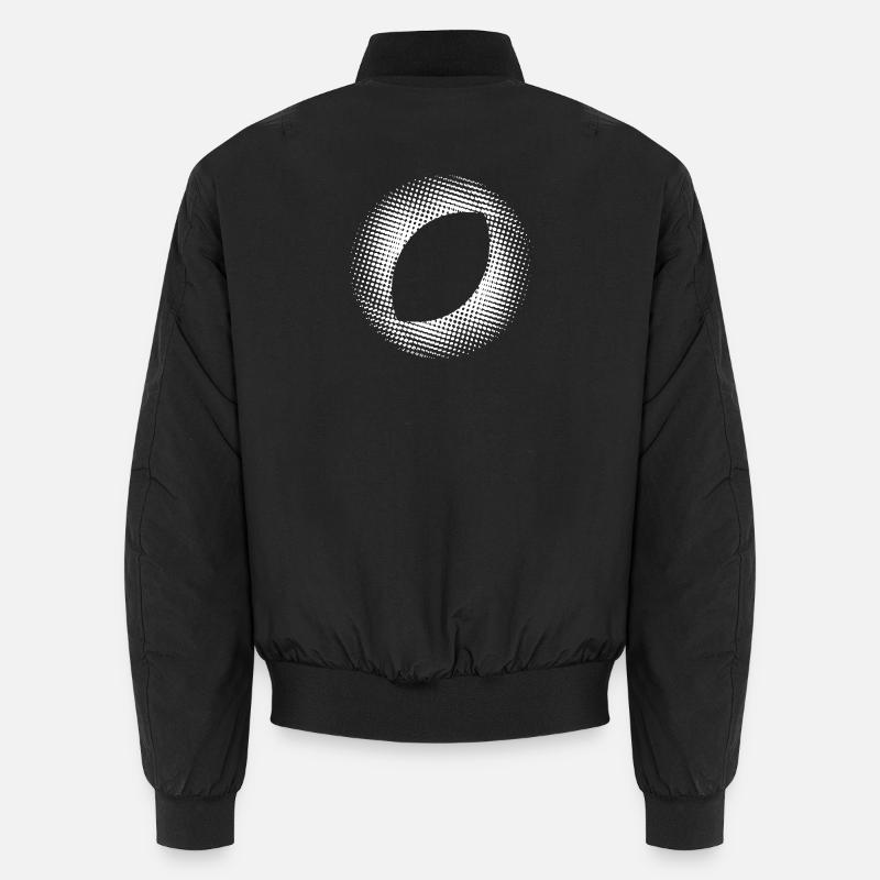 en pointillés, ovale blanc - Bomber unisexe - noir