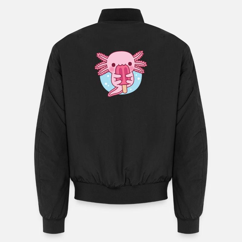 Mignon Axolotl mangeant de la glace Bomber unisexe