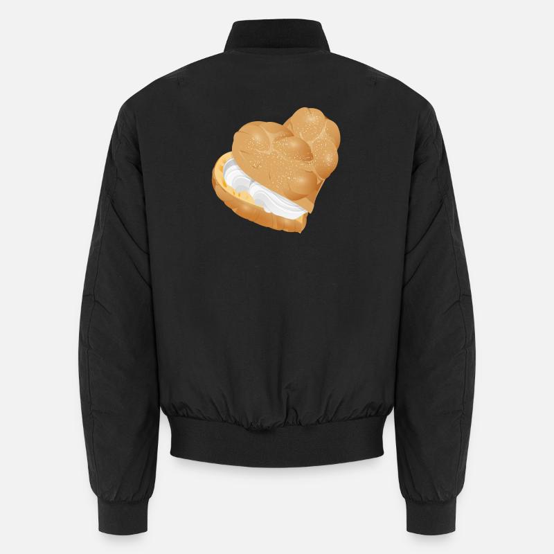 Crème fourrée crème puff coeur - Bomber unisexe - noir