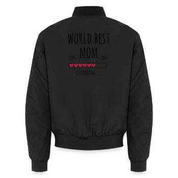 werdende world best Mama Schwangerschaft Geschenk - Unisex Bomberjacke - Schwarz - Hinten - AI Model Male 185 light (185cm)