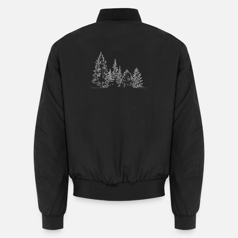 Winter Forest Silhouette Print - Unisex Bomber Jacket - black