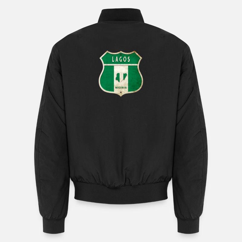 Lagos Nigeria Drapeau de conception d'armoiries Bomber unisexe