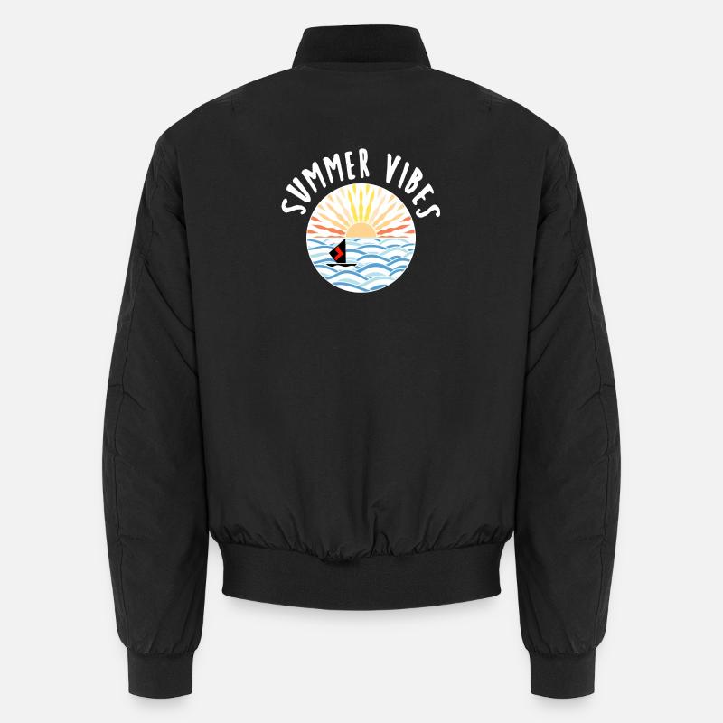 Waves Summer Sail Sun - Unisex Bomber Jacket - black
