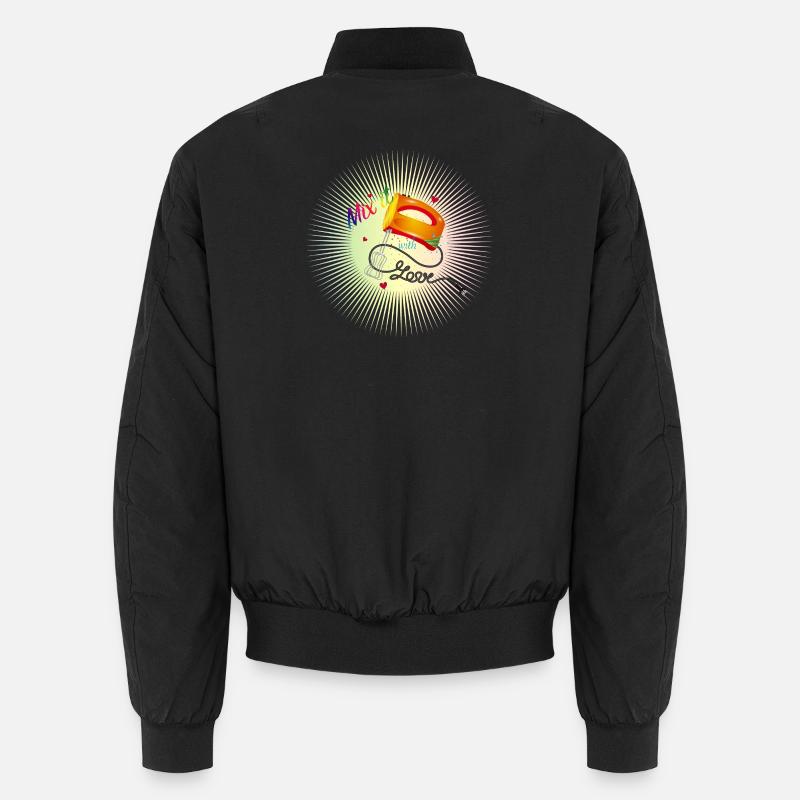 farbenfrohes Handrührgerät mit coolem Spruch Unisex Bomberjacke