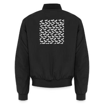 geburtstag mama, schönes daunenfedermuster - Unisex Bomberjacke - Schwarz - Hinten - AI Model Male 185 light (185cm)