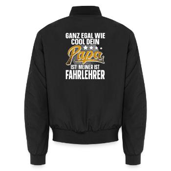 Fahrlehrer Papa Vater Vatertag Cooler Papa - Unisex Bomberjacke - Schwarz - Hinten - AI Model Male 185 light (185cm)