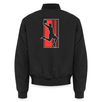 Basketball basketball players - Unisex Bomber Jacket - black - Back - AI Model Male 185 light (185cm)