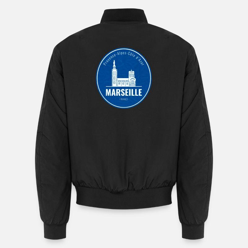 Marseille Blue City Logo Unisex Bomber Jacket