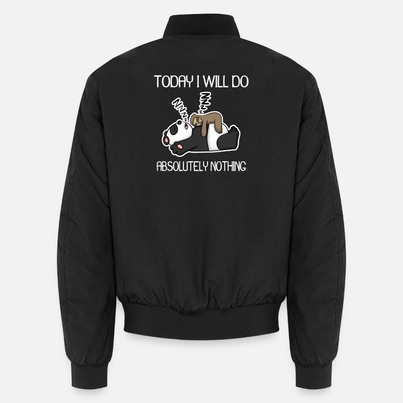 Do nothing - lazy - Unisex Bomber Jacket - black