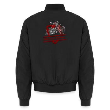 Live to Ride Vintage Motorcycle - Unisex Bomber Jacket - black - Back - AI Model Male 185 light (185cm)
