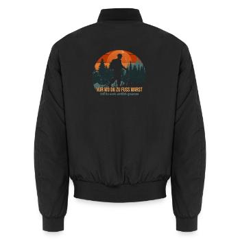 Nur wo du zu Fuß warst, bist du gewesen - Unisex Bomberjacke - Schwarz - Hinten - AI Model Male 185 light (185cm)
