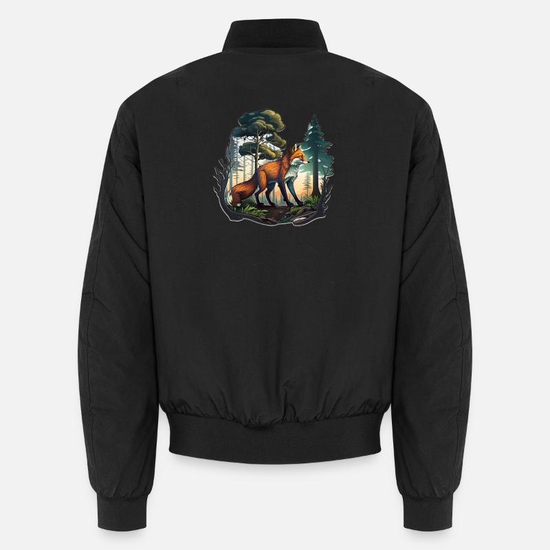 Renard dans la forêt - Bomber unisexe - noir