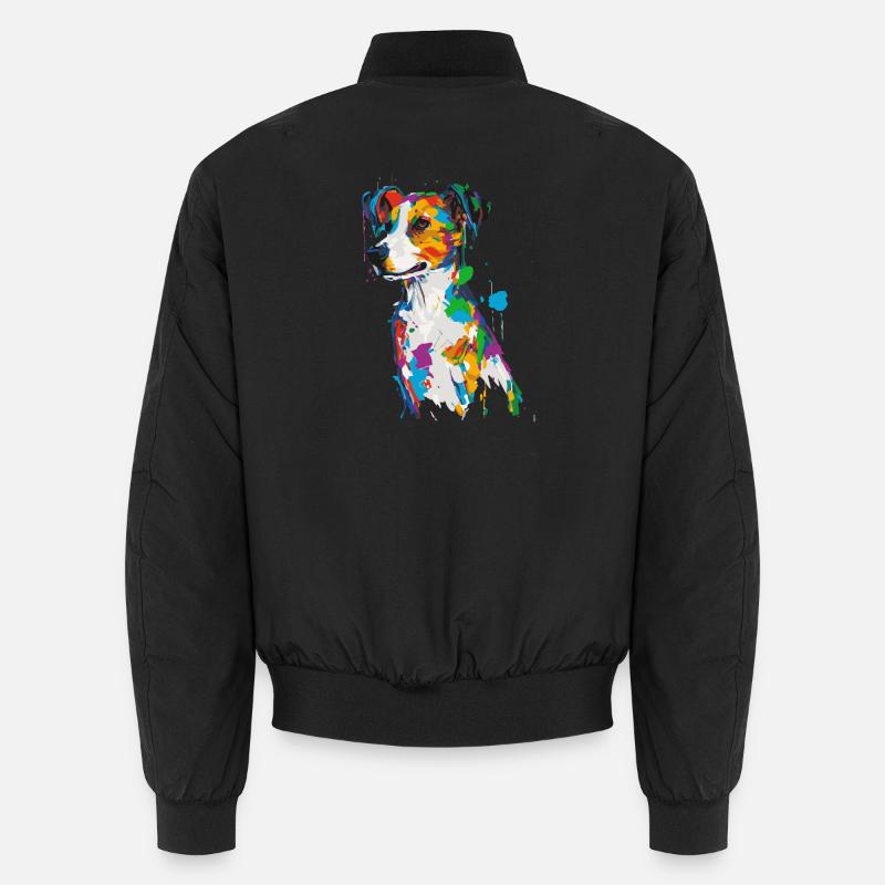 Chien coloré avec des éclaboussures de peinture Bomber unisexe