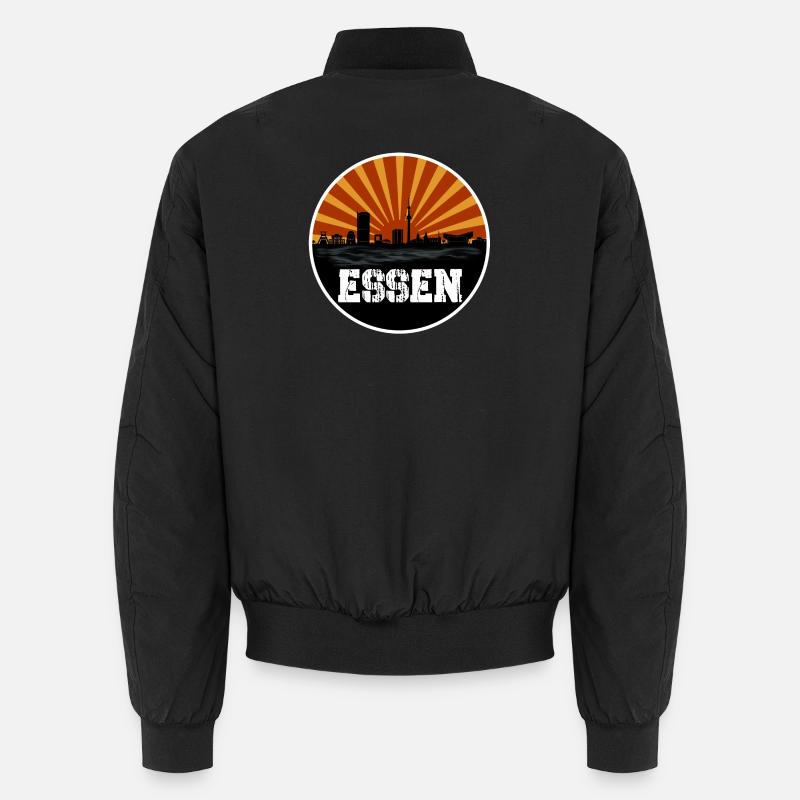 Essen Retro Skyline Unisex Bomberjacke