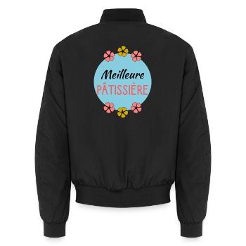 MAMAN. FÊTE DES MÈRES. BONNE FÊTE MAMAN. JE T'AIME - Bomber unisexe - noir - Dos - AI Model Male 185 light (185cm)