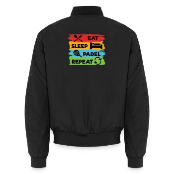 Padel Déclaration Joueur Revers Raquette Sport - Bomber unisexe - noir - Dos - AI Model Male 185 light (185cm)