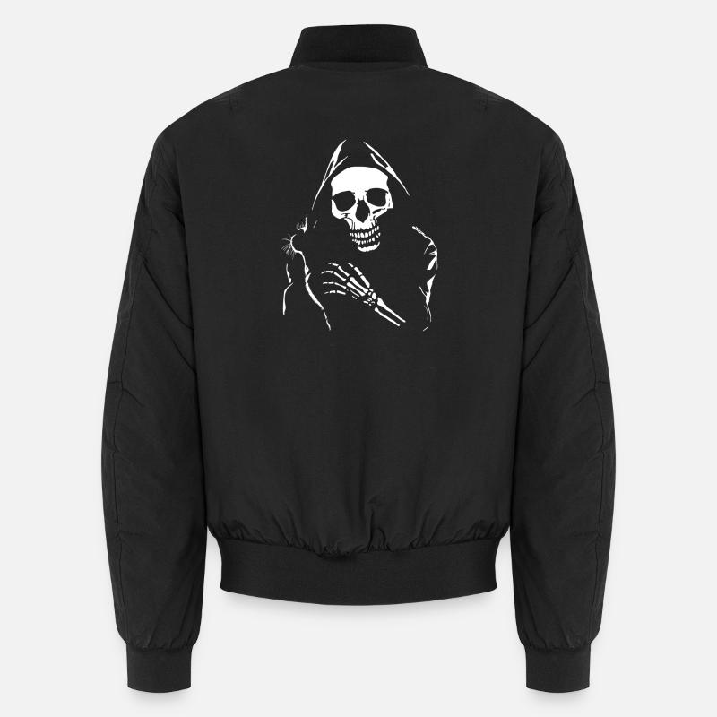 Tod und Katze Unisex Bomberjacke