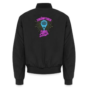 Padel Spieler Padelspiel Statement Schläger Sport - Unisex Bomberjacke - Schwarz - Hinten - AI Model Male 185 light (185cm)