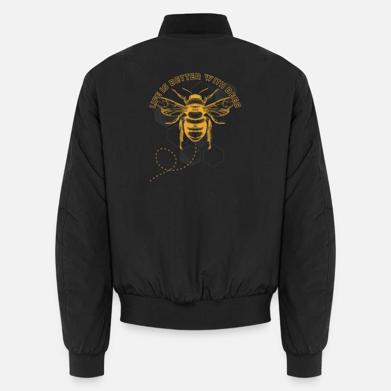 Bienen-Hex-Gitter: Das Leben ist besser mit Bienen Unisex Bomberjacke