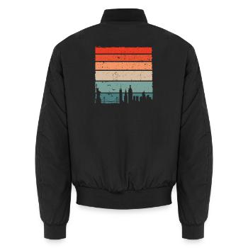 Pente de la ligne d’horizon du coucher de soleil - Bomber unisexe - noir - Dos - AI Model Male 185 light (185cm)