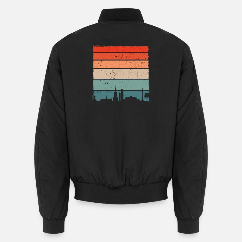 Sunset Skyline T-Shirt mit Farbverlauf Unisex Bomberjacke