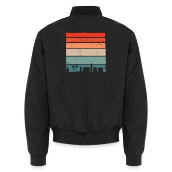 Sunset City Palms Rétro Dégradé - Bomber unisexe - noir - Dos - AI Model Male 185 light (185cm)