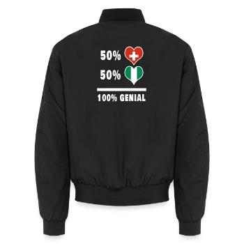 Nigeria et Suisse 100% Awesome Flag - Bomber unisexe - noir - Dos - AI Model Male 185 light (185cm)
