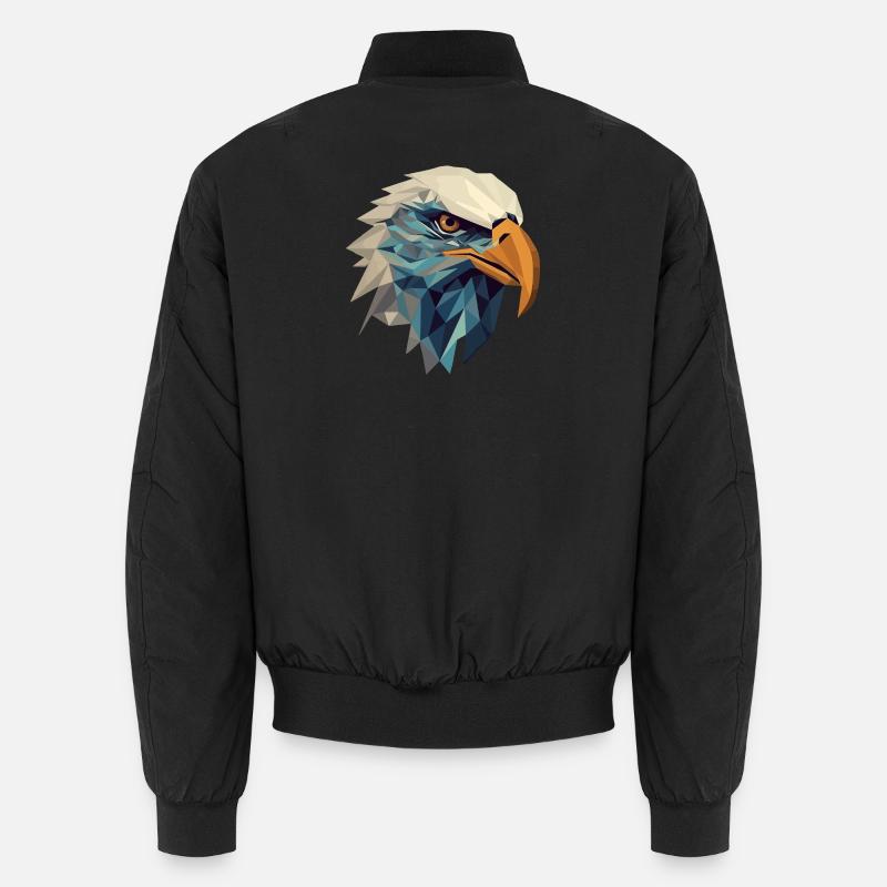 Stylized, geometric eagle - Unisex Bomber Jacket - black