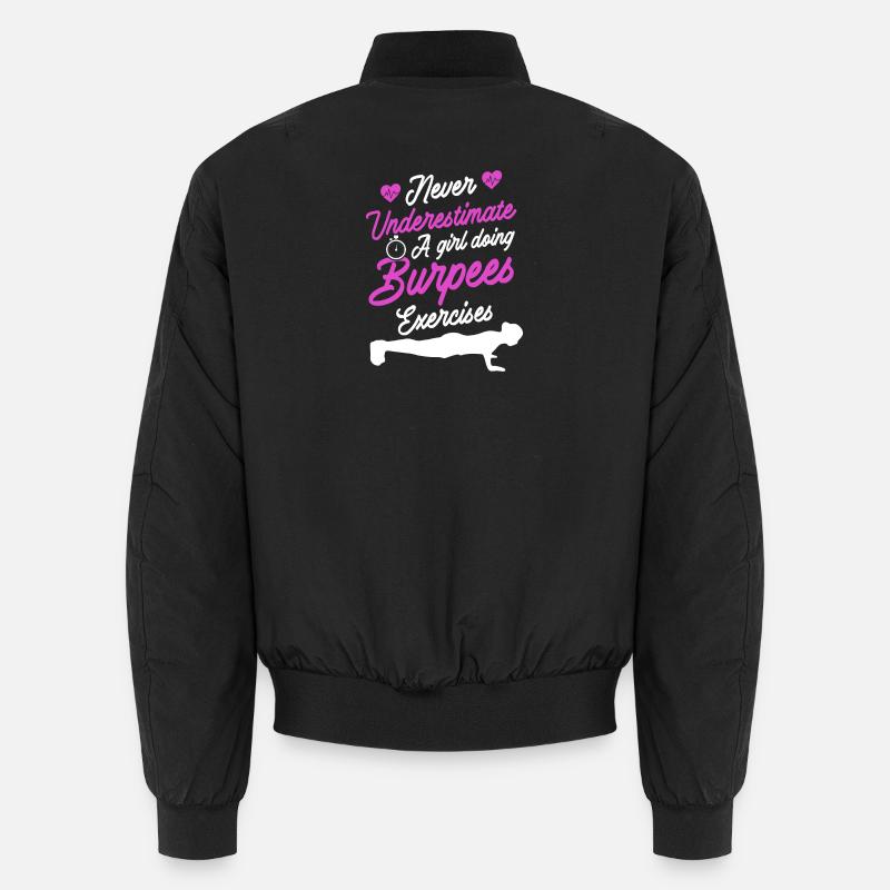 Burpees Design - Unisex Bomberjacke - Schwarz