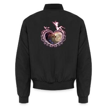 Mignonne petite sorcière volant avec un balai - Bomber unisexe - noir - Dos - AI Model Male 185 light (185cm)