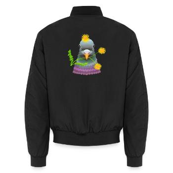 pigeon pssenlit - Bomber unisexe - noir - Dos - AI Model Male 185 light (185cm)